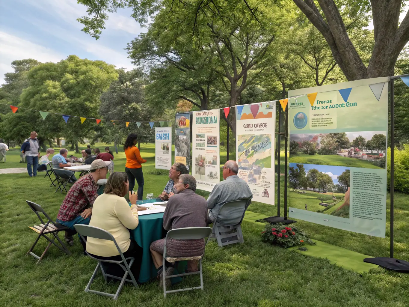 A photo of participants engaged in an environmental awareness workshop, learning about responsible climbing practices and the importance of preserving natural environments.
